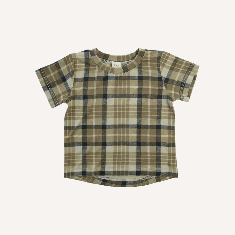 Kate Quinn Ranch Plaid Agate Tee TShirt Top Size 7Y Bamboo Ranch Collection